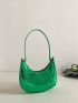 Metallic Crocodile Embossed Hobo Bag