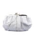 Satin Kiss Lock Ruched Bag Flower Decor Evening Bag