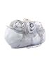 Satin Kiss Lock Ruched Bag Flower Decor Evening Bag