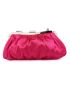 Satin Rhinestone Decor Ruched Bag Clip Top Evening Bag For Party