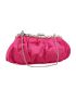 Satin Rhinestone Decor Ruched Bag Clip Top Evening Bag For Party