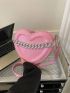 Mini Heart Design Chain Decor Novelty Bag