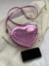 Metallic Crocodile Embossed Heart Design Novelty Bag