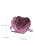 Metallic Crocodile Embossed Heart Design Novelty Bag