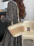 Mini Two Tone Straw Bag