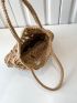 Hollow Out Fringe Decor Straw Bag