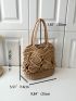 Hollow Out Fringe Decor Straw Bag