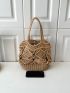 Hollow Out Fringe Decor Straw Bag