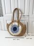 Color Block Straw Bag