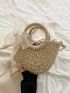 Twilly Scarf Decor Straw Bag Vacation