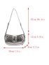 Metallic Crocodile Embossed Baguette Bag