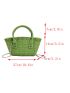 Stripped Pattern Bucket Bag Green PVC Double Handle For Summer, Clear Bag