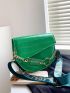 Mini Crocodile Embossed Flap Saddle Bag