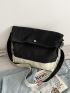 Two Tone Flap Messenger Bag