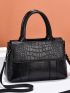 Crocodile Embossed Flap Square Bag, Mothers Day Gift For Mom