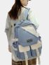 Letter Patch Decor Functional Backpack