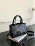 Mini Square Bag Crocodile Embossed PU Elegant For Daily Life