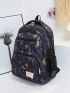 3pcs Geometric Pattern Functional Backpack Set