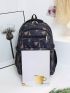 3pcs Geometric Pattern Functional Backpack Set