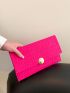 Neon Pink Geometric Embossed Flap Envelope Bag