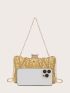 Mini Rhinestone Decor Chain Box Bag