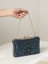 Mini Rhinestone Decor Chain Box Bag