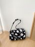 Mini Cow Pattern Chain Decor Square Bag