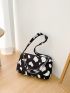 Mini Cow Pattern Chain Decor Square Bag