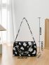 Mini Cow Pattern Chain Decor Square Bag