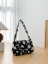 Mini Cow Pattern Chain Decor Square Bag