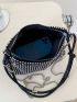 Rhinestone Decor Hobo Bag