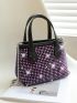 Mini Rhinestone Decor Chain Square Bag