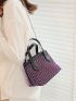 Mini Rhinestone Decor Chain Square Bag