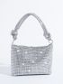 Mini Rhinestone Decor Square Bag