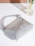 Mini Rhinestone Decor Square Bag