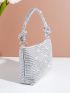 Mini Rhinestone Decor Square Bag