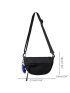 Minimalist Buckle Decor Crossbody Bag With Bag Charm