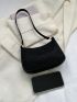 Studded Decor Shoulder Bag Colorblock Hobo Bag