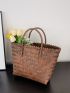 Bow Decor Straw Bag