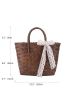 Bow Decor Straw Bag