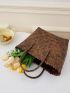 Bow Decor Straw Bag