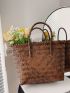 Bow Decor Straw Bag