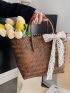 Bow Decor Straw Bag