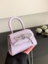 Mini Rhinestone & Bow Decor Flap Chain Square Bag