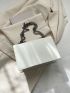 Mini Flap Shoulder Bag White Square Bag For Women