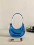 Neon Blue Crocodile Embossed Hobo Bag