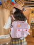 Bow & Flower Decor Functional Backpack