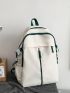 Contrast Binding Functional Backpack With Bag Charm