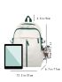 Contrast Binding Functional Backpack With Bag Charm