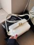 Mini Metal Decor Square Bag White Flap Crossbody Bag